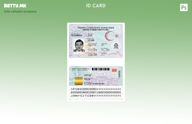 Шаблон за ID на Турција во модерен стил